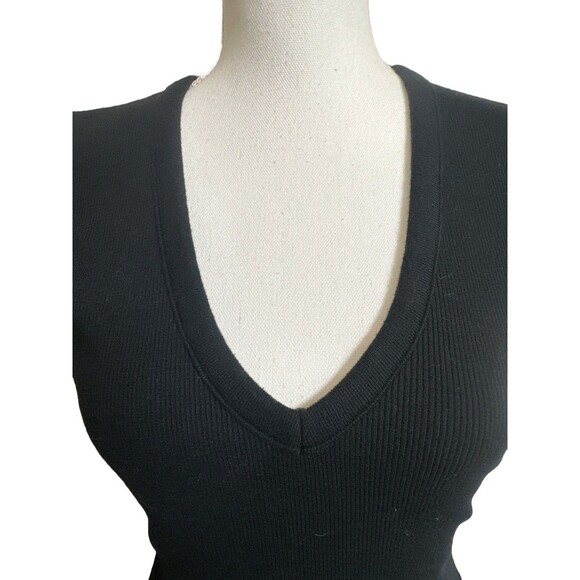 NWT Universal Thread Women's S Bodysuit Black Rib Sleeveless NEW Cotton Stretch - Picture 4 of 6